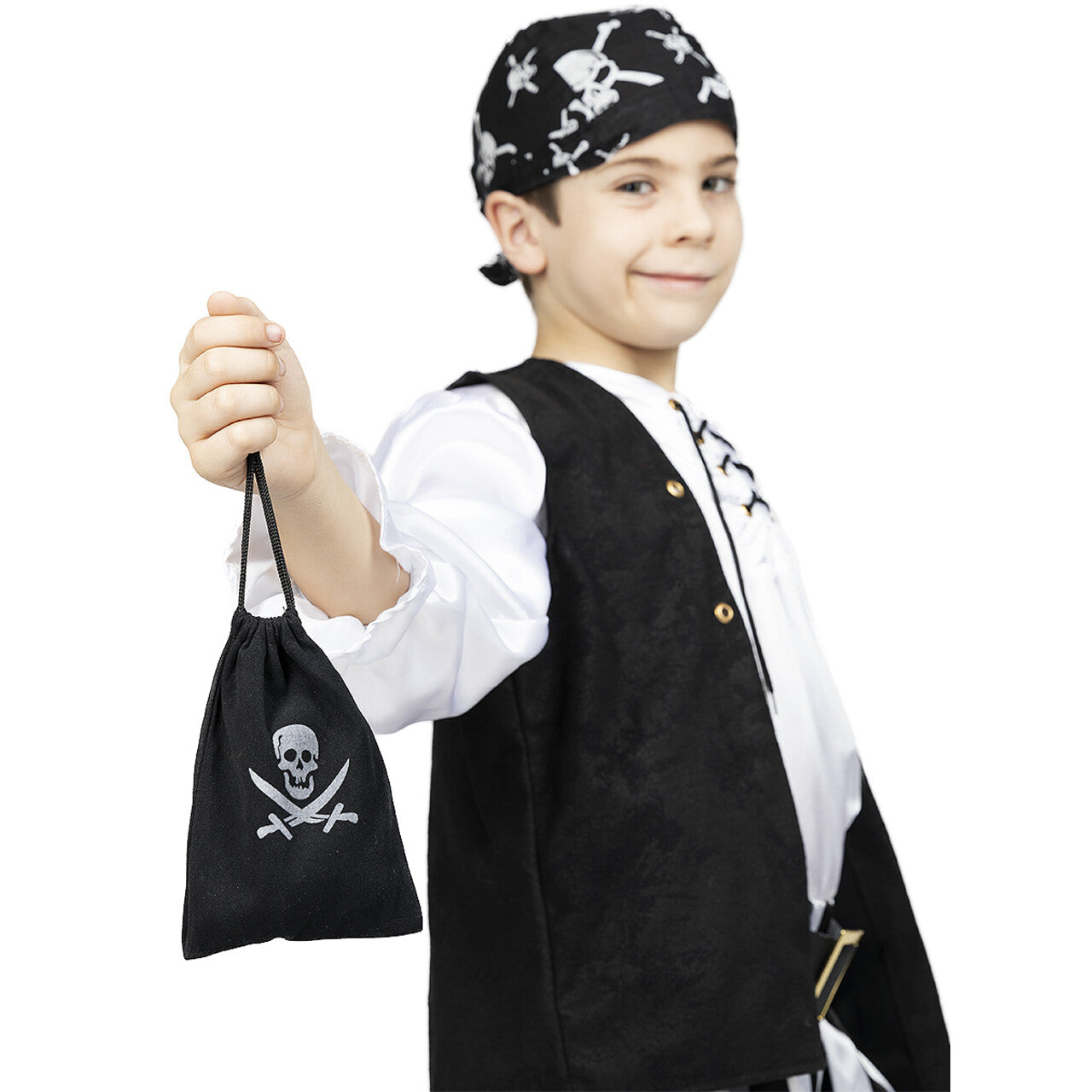 Op deze afbeelding zie je een Accessoires, van het merk Funidelia. Piraten Buidel Met Doodshoofd