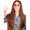Hippie-Perücke Johnny Mit Langen Braunen Haaren