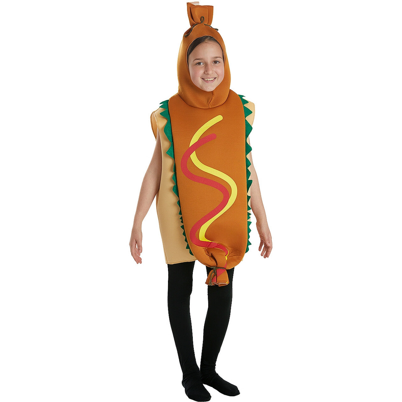 Op deze afbeelding zie je een Kostuums, van het merk Funidelia. Hot Dog Met Saus Kind Kostuum