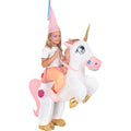 Aufblasbares Einhorn Huckepack Kostüm für Kinder für Kinder