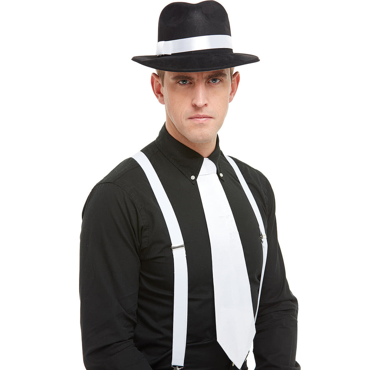 Op deze afbeelding zie je een Accessoires, van het merk Funidelia. Bretels Wit Maffia Style
