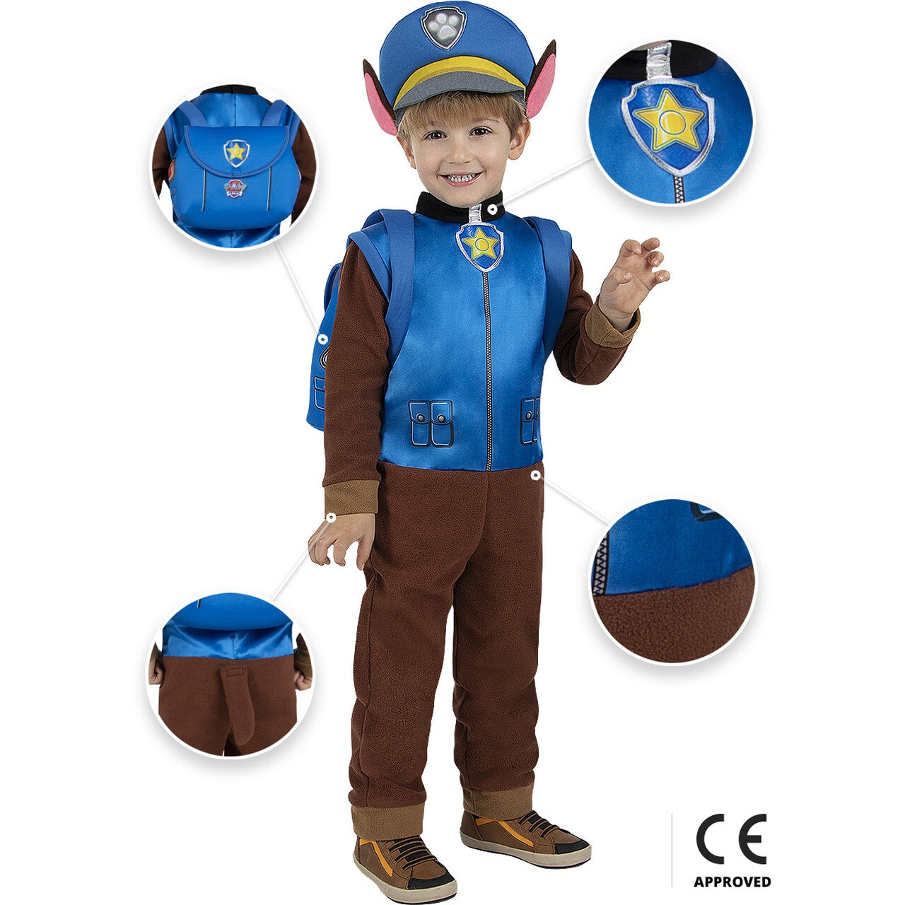 Op deze afbeelding zie je een Kostuums, van het merk Funidelia. Superpup Paw Patrol Chase Kind Kostuum