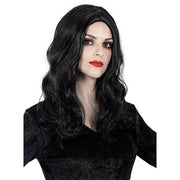 Op deze afbeelding zie je een Accessoires, van het merk Funidelia. Morticia Addams Pruik Zwart The Addams Family