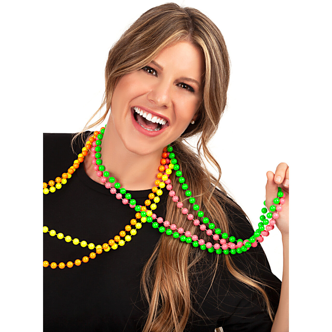 Op deze afbeelding zie je een Accessoires, van het merk Funidelia. Neon Kralen Ketting 4 Stuks Multicolor