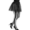 Harlekin Strumpfhose Schwarz-Weiß für Damen