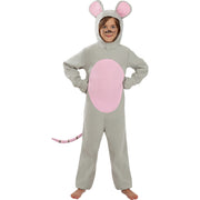 Op deze afbeelding zie je een Kostuums, van het merk Funidelia. Grijze Muis In Het Huis Onesie Kind Kostuum