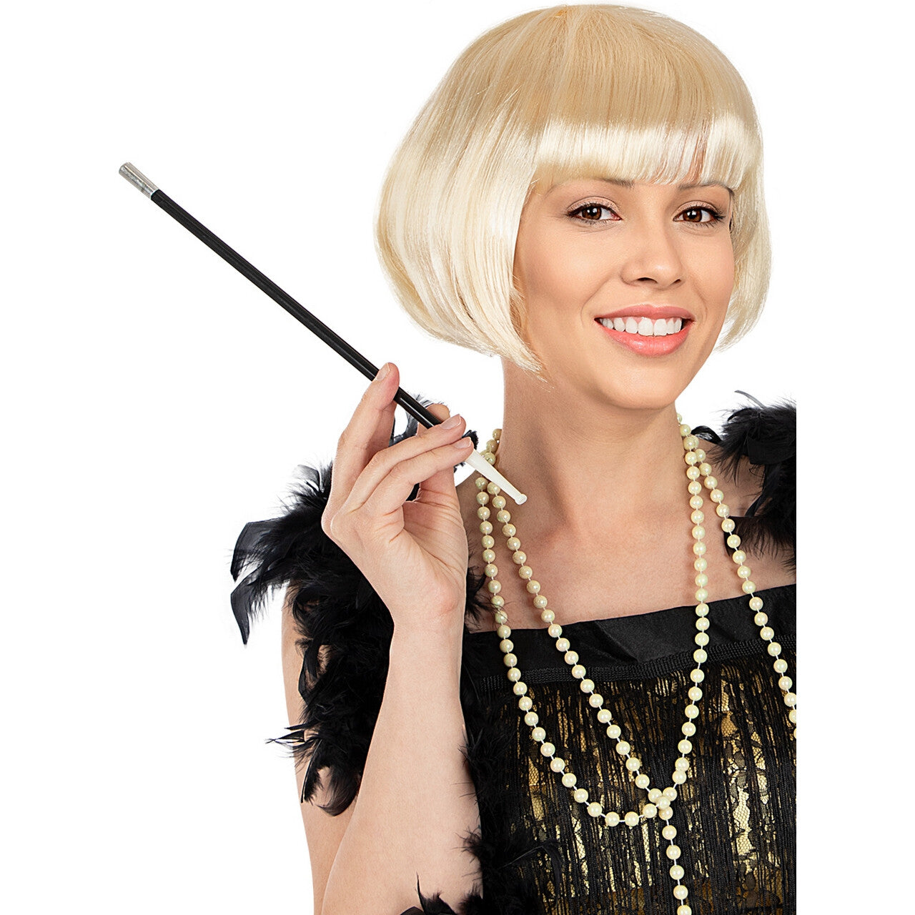 Op deze afbeelding zie je een Accessoires, van het merk Funidelia. Jaren 20 Amy Bobline Pruik Blond