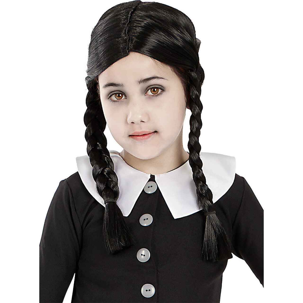 Op deze afbeelding zie je een Accessoires, van het merk Funidelia. Miss Adams Pruik Met Vlechten Kind