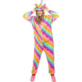 Farbenfroher Einhorn-Anzug Kostüm für Erwachsene Damen