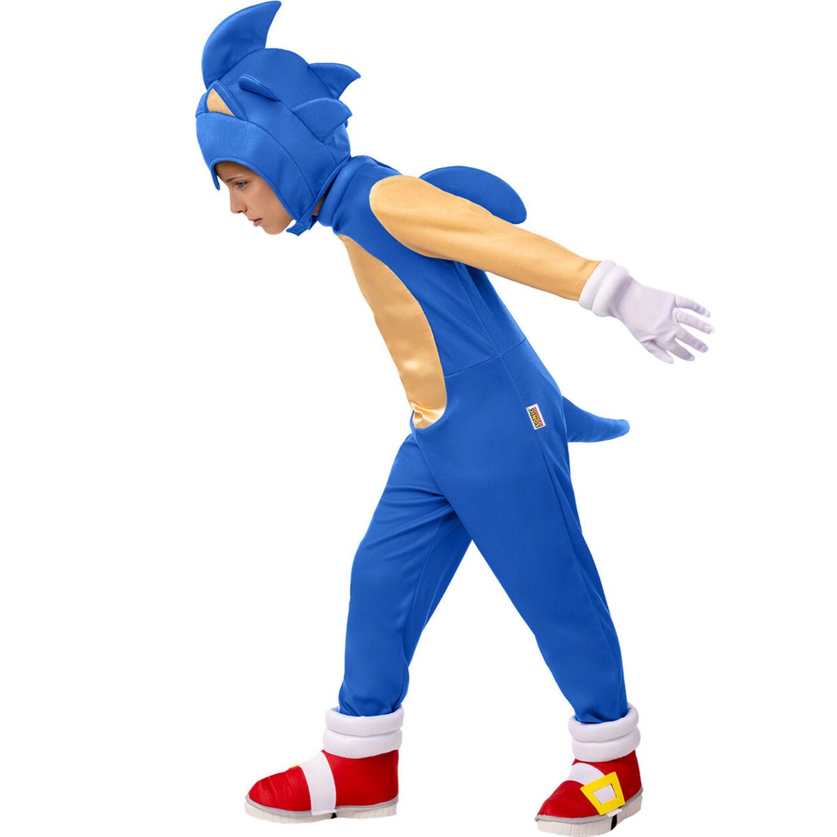 Op deze afbeelding zie je een Kostuums, van het merk Funidelia. Deluxe Razendsnelle Sonic™ Kind Kostuum
