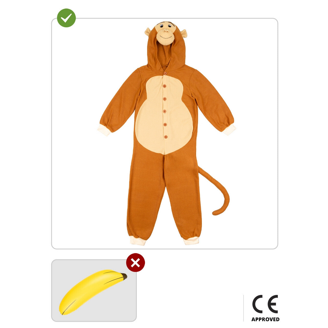 Op deze afbeelding zie je een Kostuums, van het merk Funidelia. Speelse Monkey Business Kind Kostuum