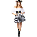 Piratenkostüm Mit Streifen für Damen - Schwarz-Weiße Kollektion