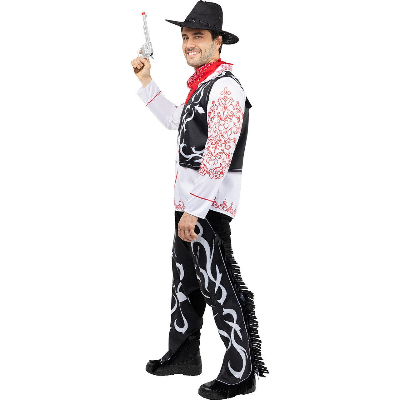 Op deze afbeelding zie je een Kostuums, van het merk Funidelia. Cowboy Smoking Luke Man Kostuum
