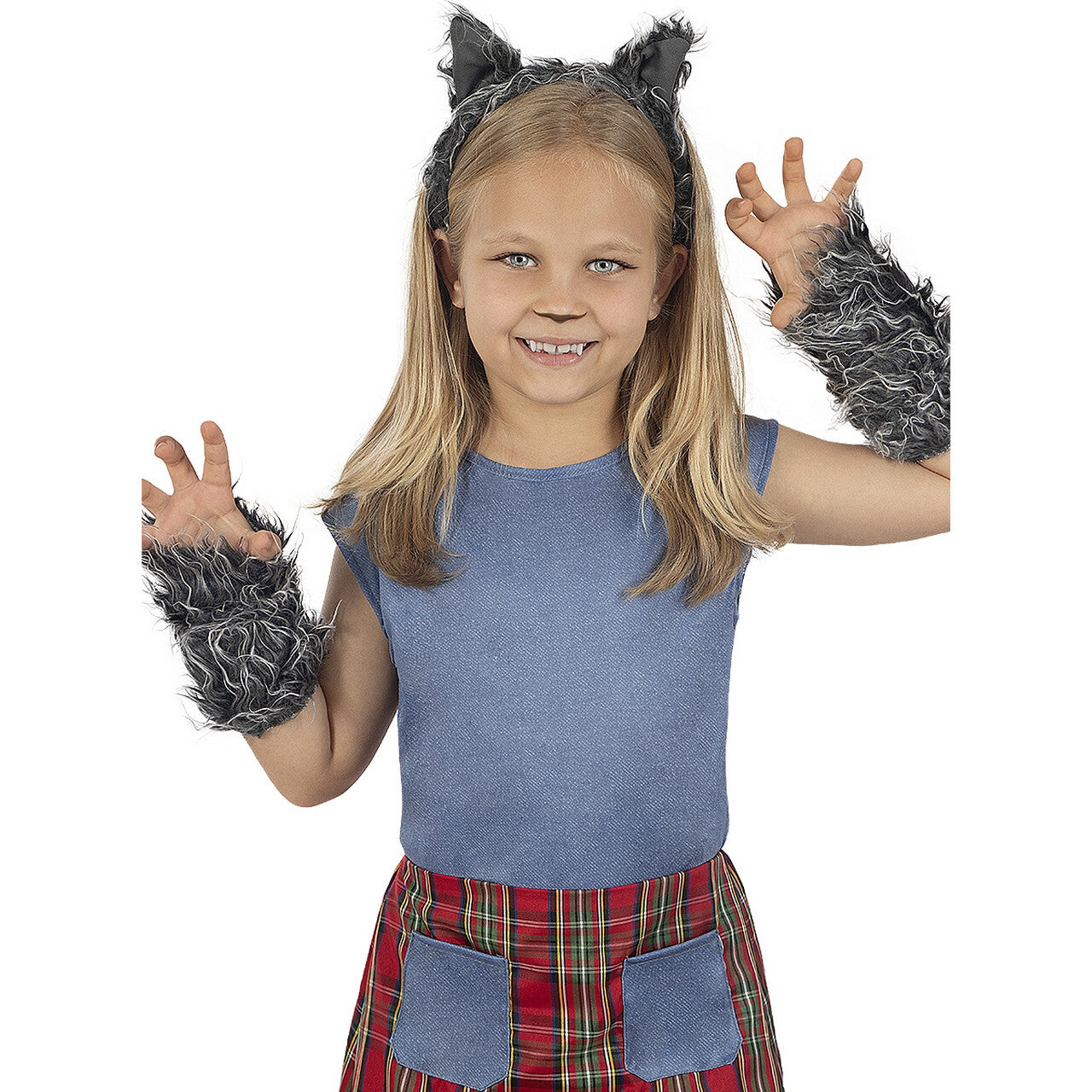 Op deze afbeelding zie je een Kostuums, van het merk Funidelia. Wervelend Weerwolfje Wanda Meisje Kostuum