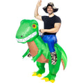 Huckepack Forscher Auf Dinosaurier Kostüm Aufblasbar für Erwachsene Unisex
