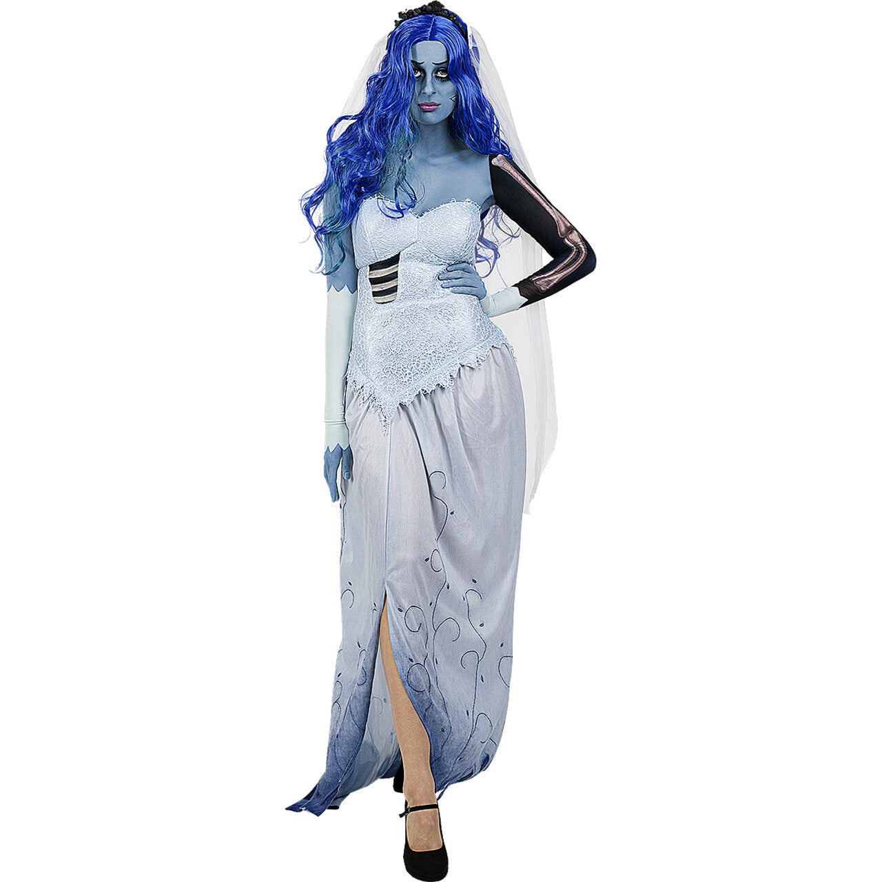 Op deze afbeelding zie je een Accessoires, van het merk Funidelia. Fantasy IJskoude Spook Prinses Pruik Blauw