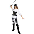 Piraten Kostüm Gestreift für Damen Schwarz Und Weiß Kollektion