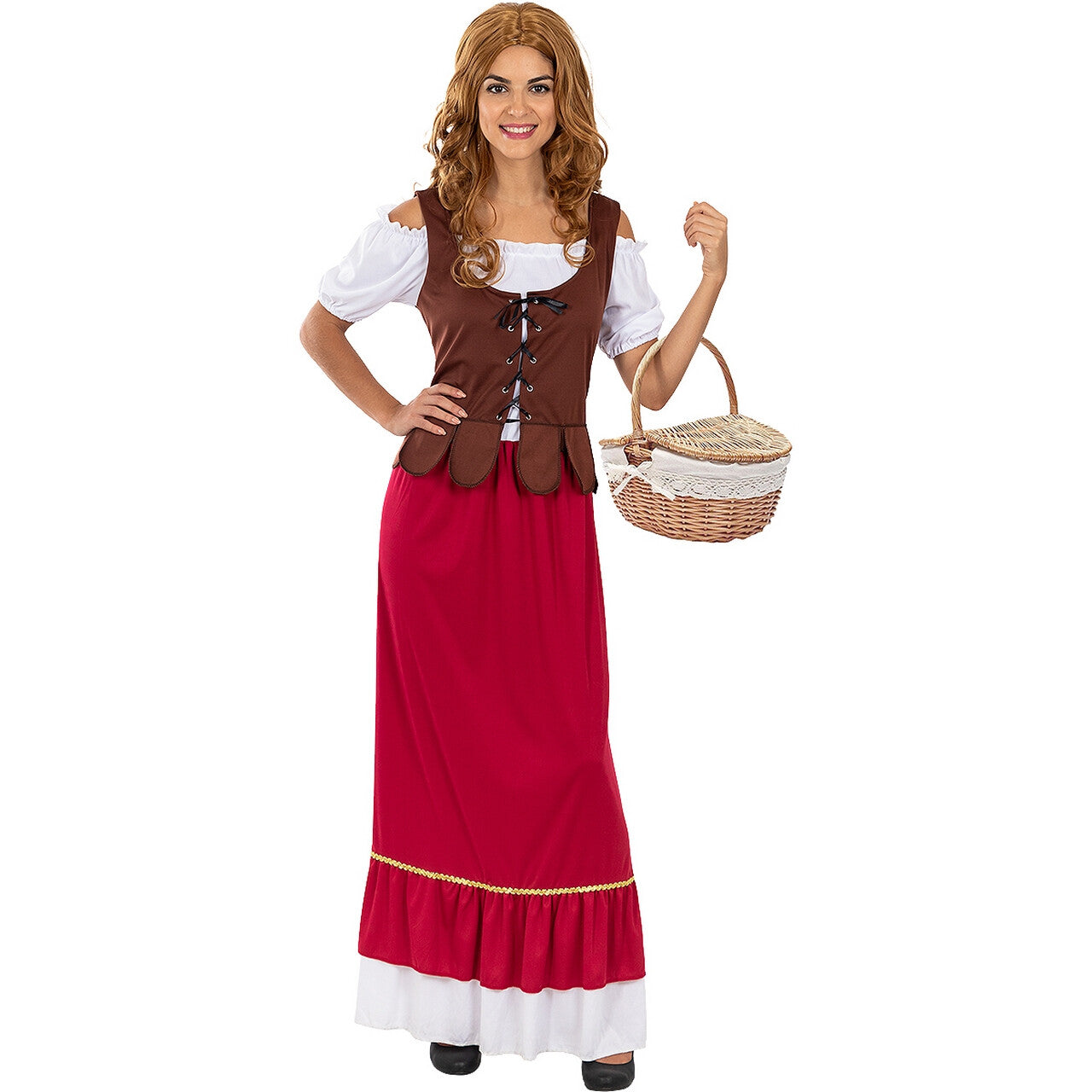Op deze afbeelding zie je een Kostuums, van het merk Funidelia. Klassieke Middeleeuwse Herbergierster Vrouw Kostuum