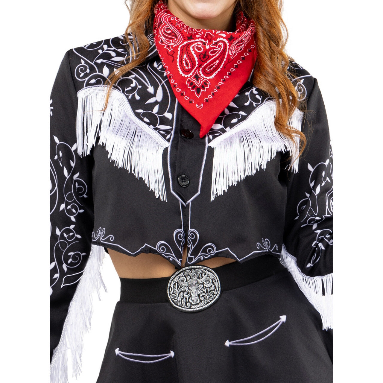 Op deze afbeelding zie je een Kostuums, van het merk Funidelia. Cowgirl Amanda Vrouw Kostuum