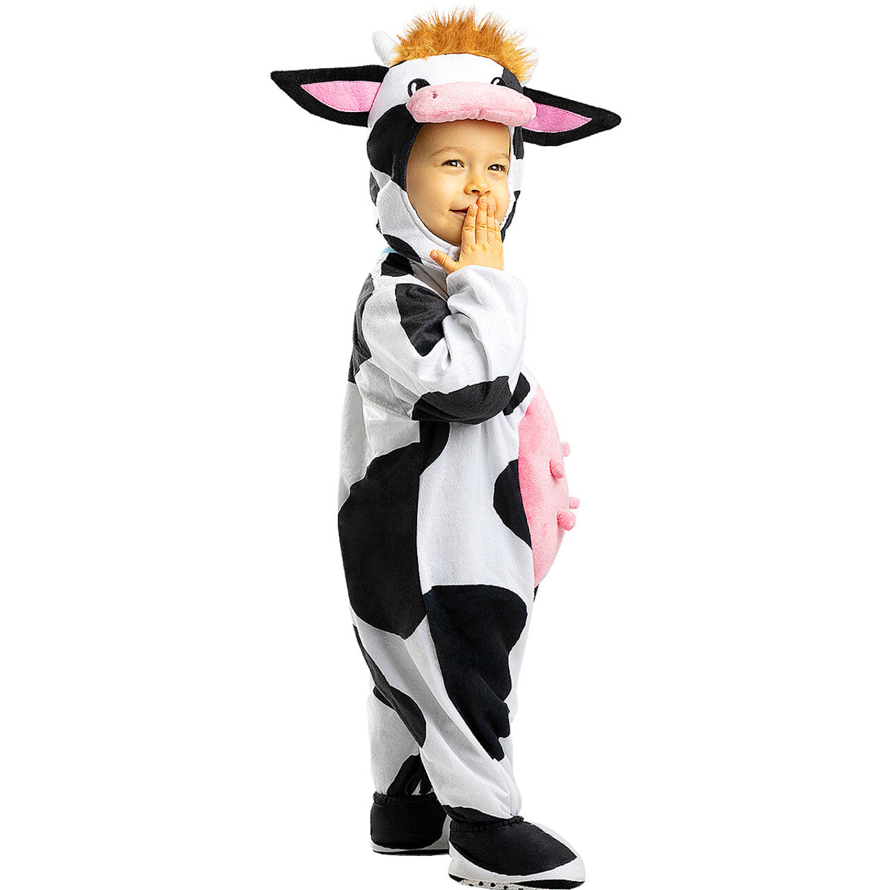 Op deze afbeelding zie je een Kostuums, van het merk Funidelia. Nou Moe Baby Koe Kind Kostuum