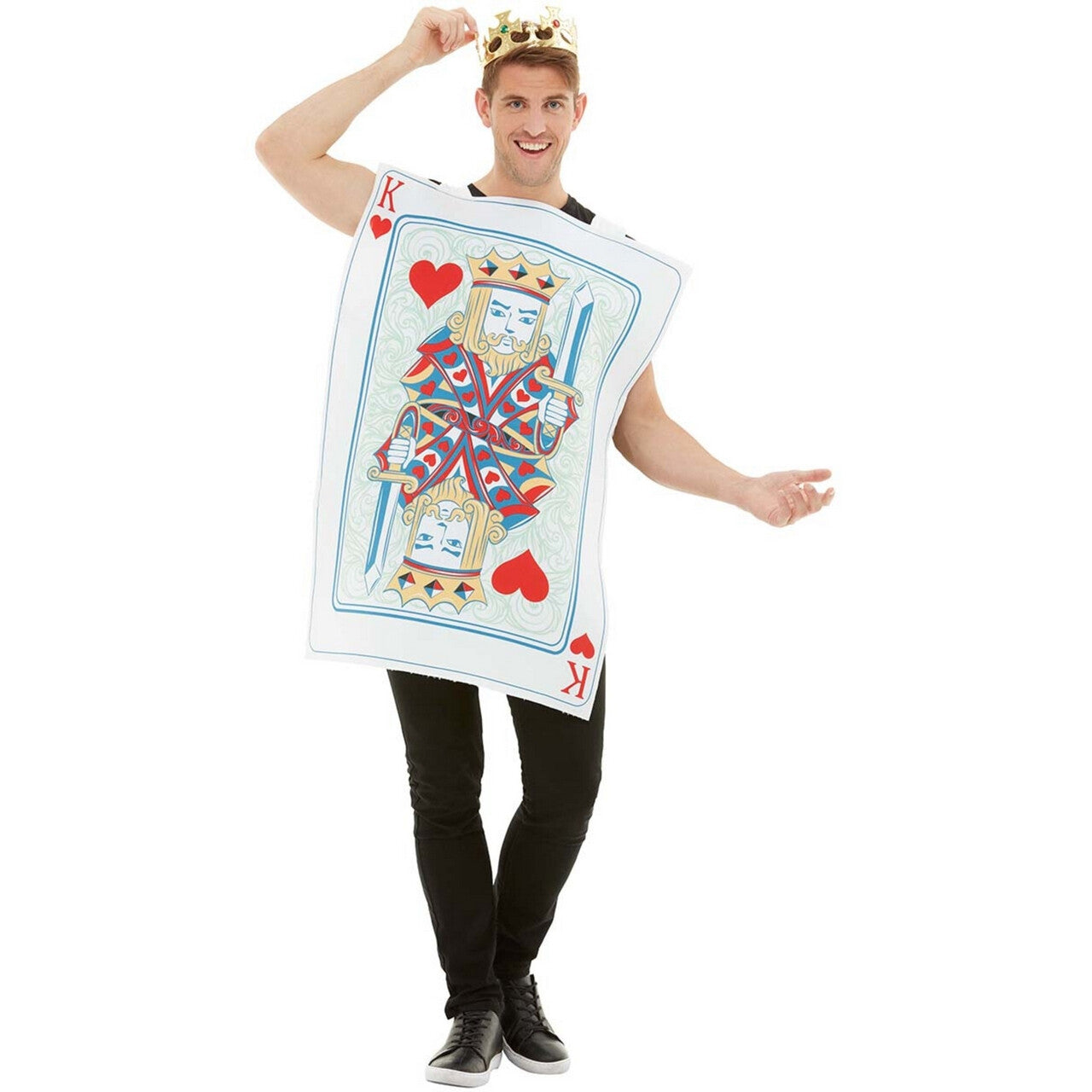 Op deze afbeelding zie je een Kostuums, van het merk Funidelia. King Of Hearts Card Costume Kostuum