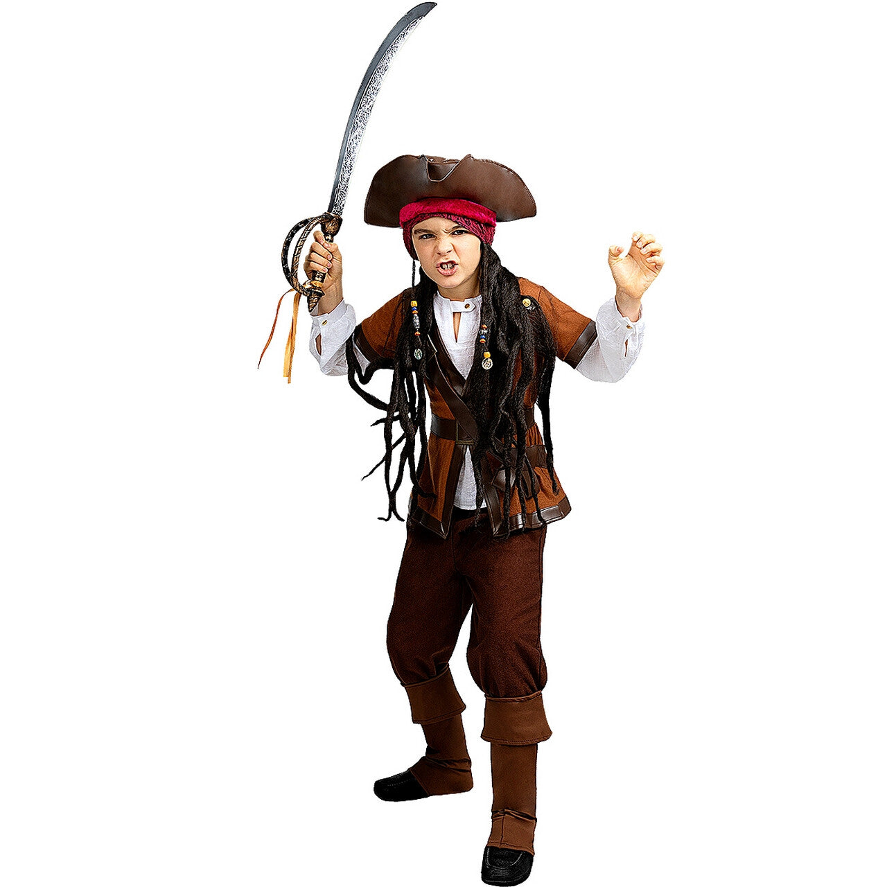 Op deze afbeelding zie je een Kostuums, van het merk Funidelia. Jonge Piraat Jack Sparrow Jongen Kostuum