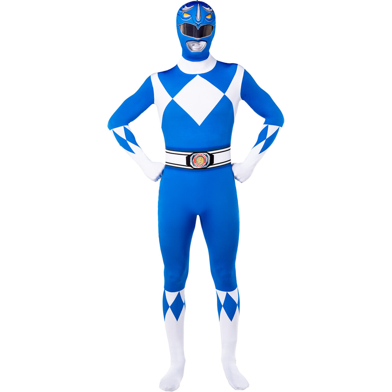 Op deze afbeelding zie je een Kostuums, van het merk Funidelia. Blue Power Ranger™ - Second Skin Kostuum
