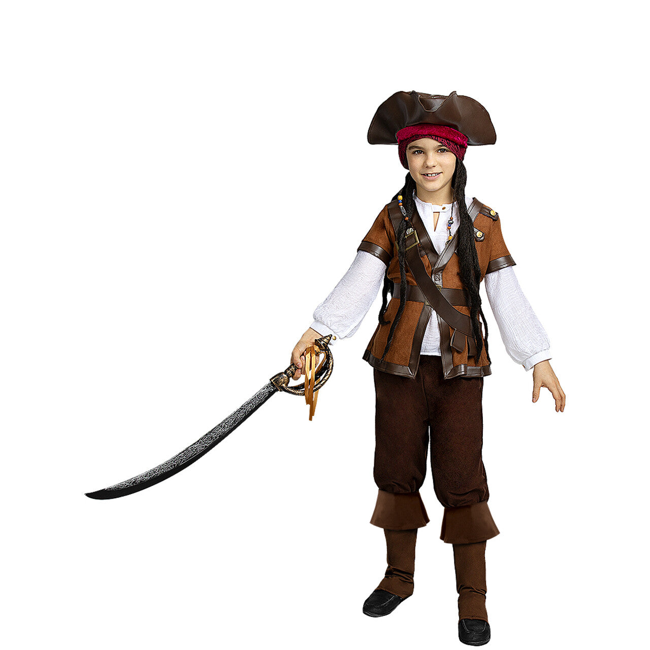 Op deze afbeelding zie je een Accessoires, van het merk Funidelia. Bruine Schoenhoezen Piraat Potgoud Kind