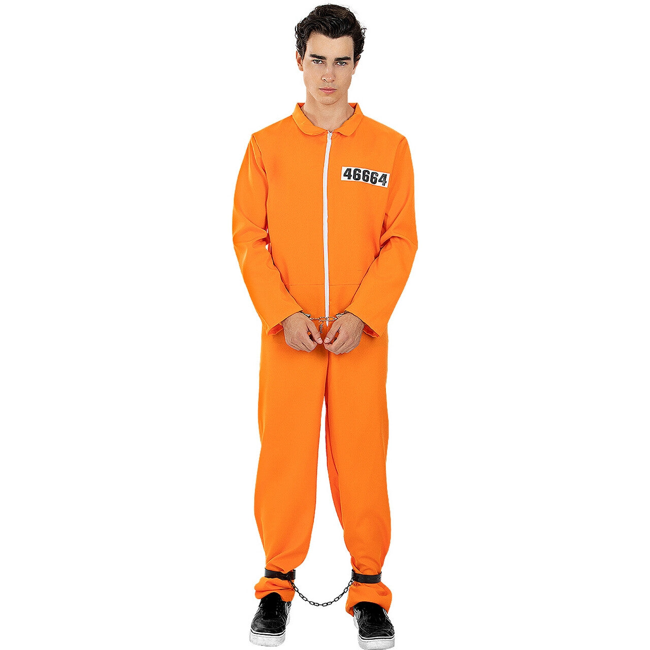 Op deze afbeelding zie je een Kostuums, van het merk Funidelia. Gevangen In Oranje Man Kostuum