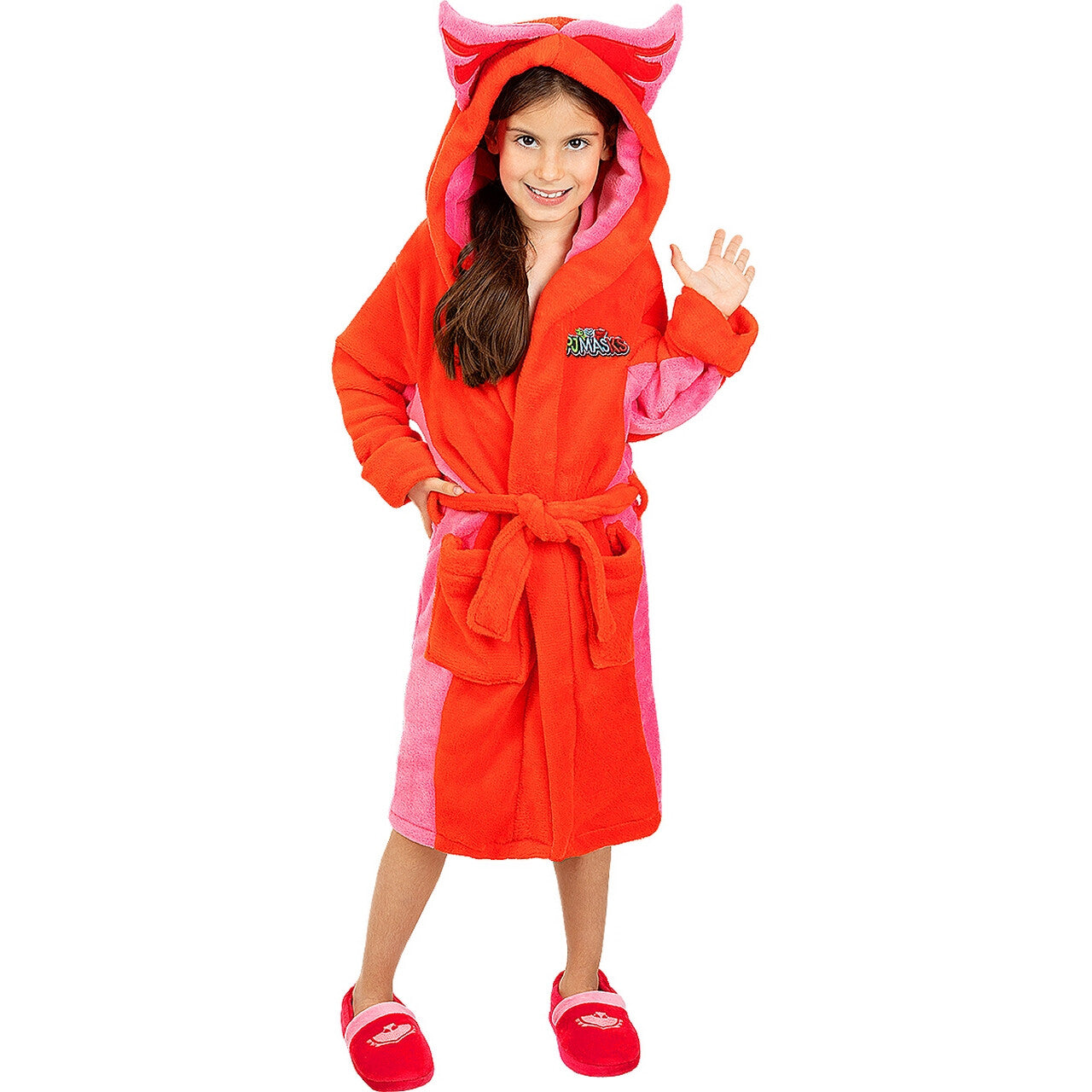 Op deze afbeelding zie je een Kostuums, van het merk Funidelia. Owlette Pj Masks Badjas Kind Kind Kostuum