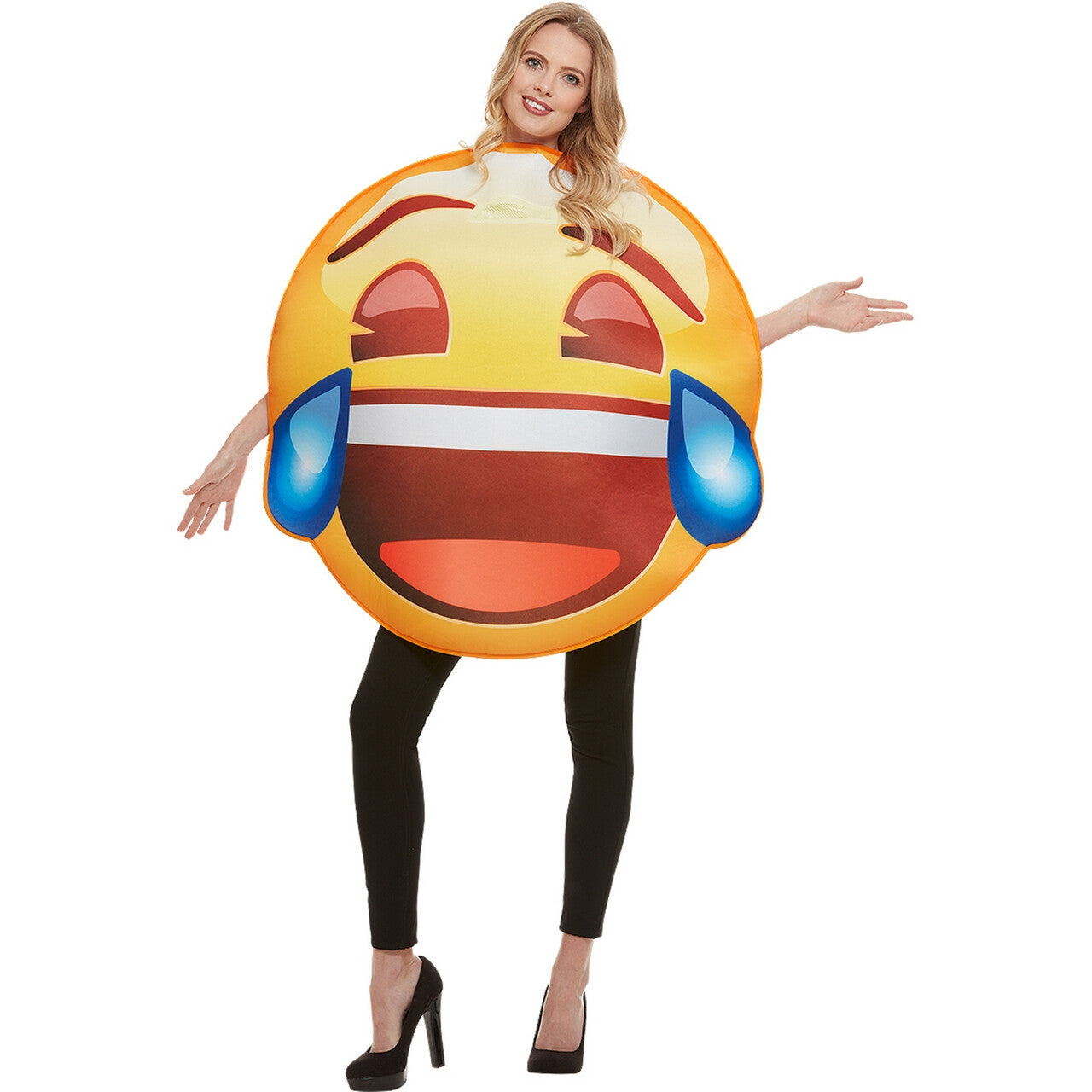 Op deze afbeelding zie je een Kostuums, van het merk Funidelia. Emoji Lol Enorme Lachkick Kostuum