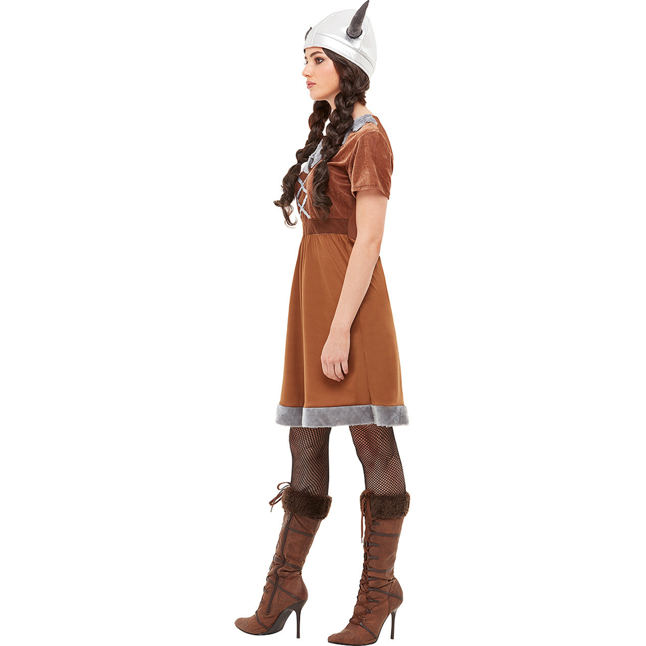 Op deze afbeelding zie je een Kostuums, van het merk Funidelia. Astrid De Meedogenloze Viking Vrouw Kostuum