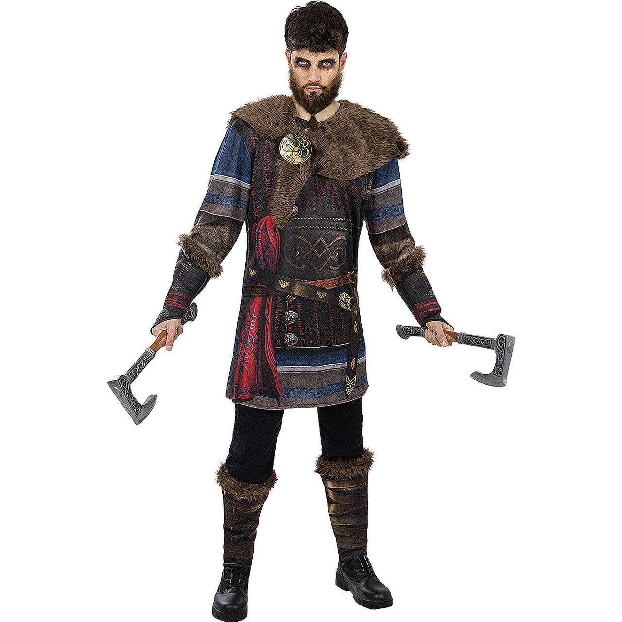 Op deze afbeelding zie je een Kostuums, van het merk Funidelia. Sterke Viking Eivor Assassins Creed Valhalla Man Kostuum