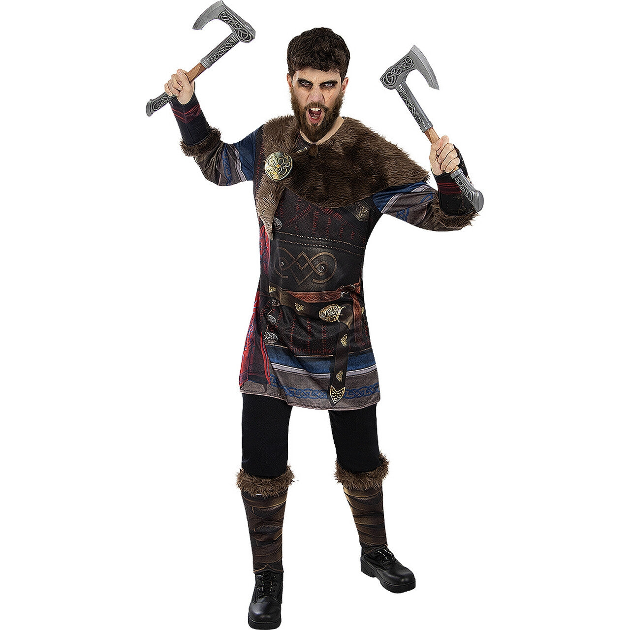 Op deze afbeelding zie je een Kostuums, van het merk Funidelia. Sterke Viking Eivor Assassins Creed Valhalla Man Kostuum