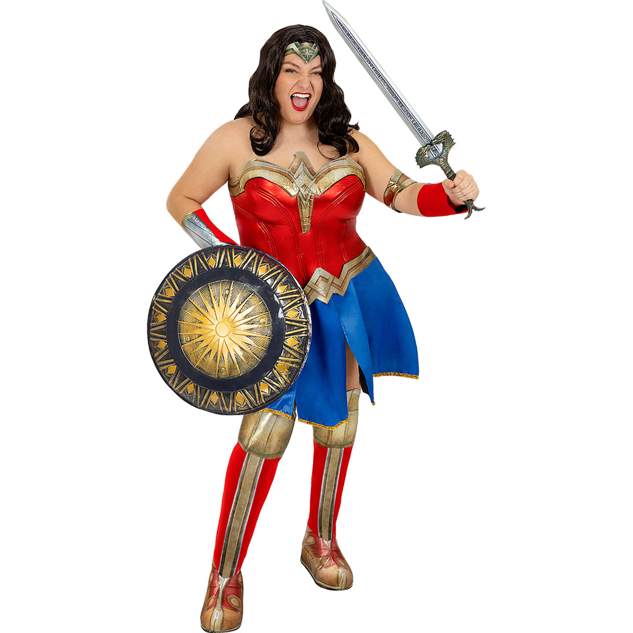 Op deze afbeelding zie je een Accessoires, van het merk Funidelia. Superheldin Wonder Woman Schild