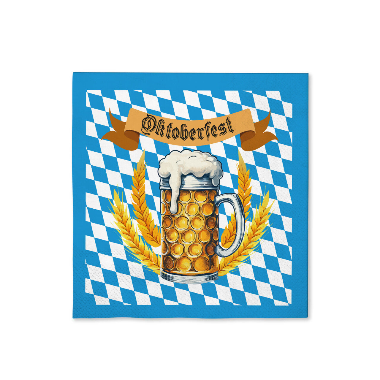 Op deze afbeelding zie je een Decoratie, van het merk Funidelia. Oktoberfest Servetten Blauw Wit 16 Stuks