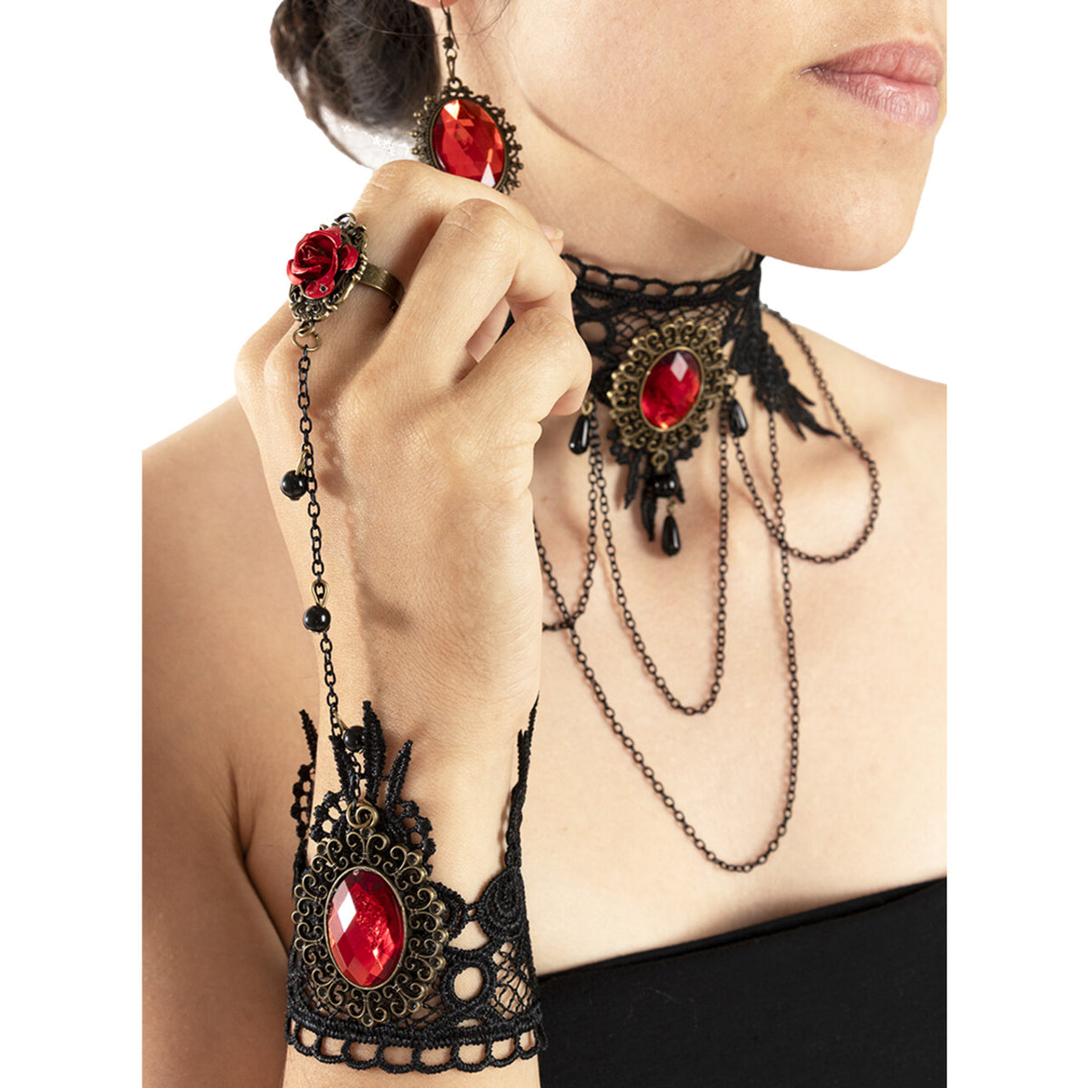 Op deze afbeelding zie je een Accessoires, van het merk Funidelia. Accessoire Set Gothic Vampira
