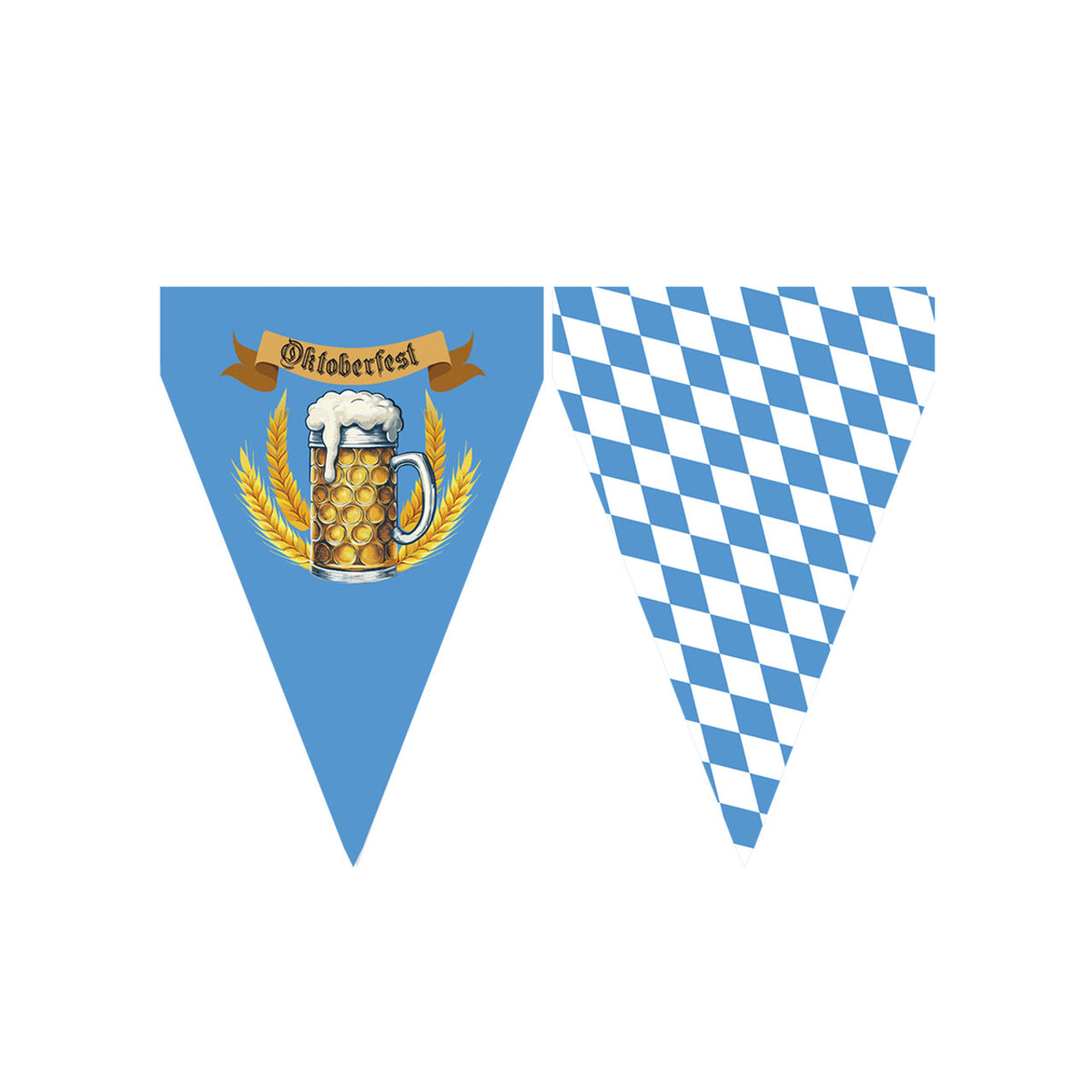 Op deze afbeelding zie je een Decoratie, van het merk Funidelia. Vlaggenlijn Blauw Wit Oktoberfest 3 Meter