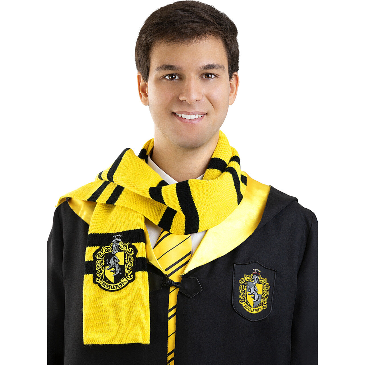 Op deze afbeelding zie je een Accessoires, van het merk Funidelia. Gele Hufflepuff Sjaal Harry Potter