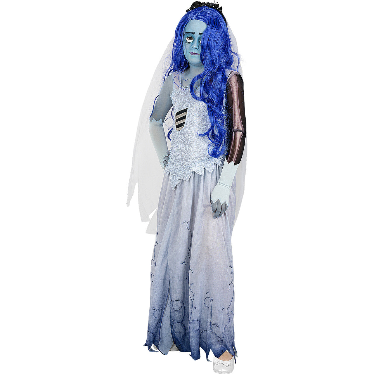 Op deze afbeelding zie je een Accessoires, van het merk Funidelia. Fantasy Spook Bruid Pruik Blauw