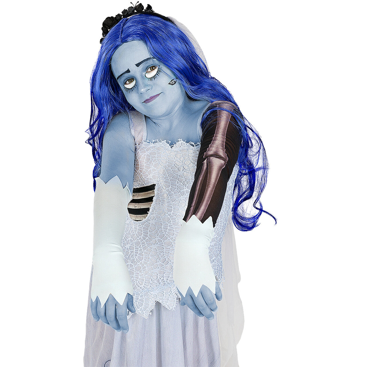 Op deze afbeelding zie je een Accessoires, van het merk Funidelia. Fantasy Spook Bruid Pruik Blauw
