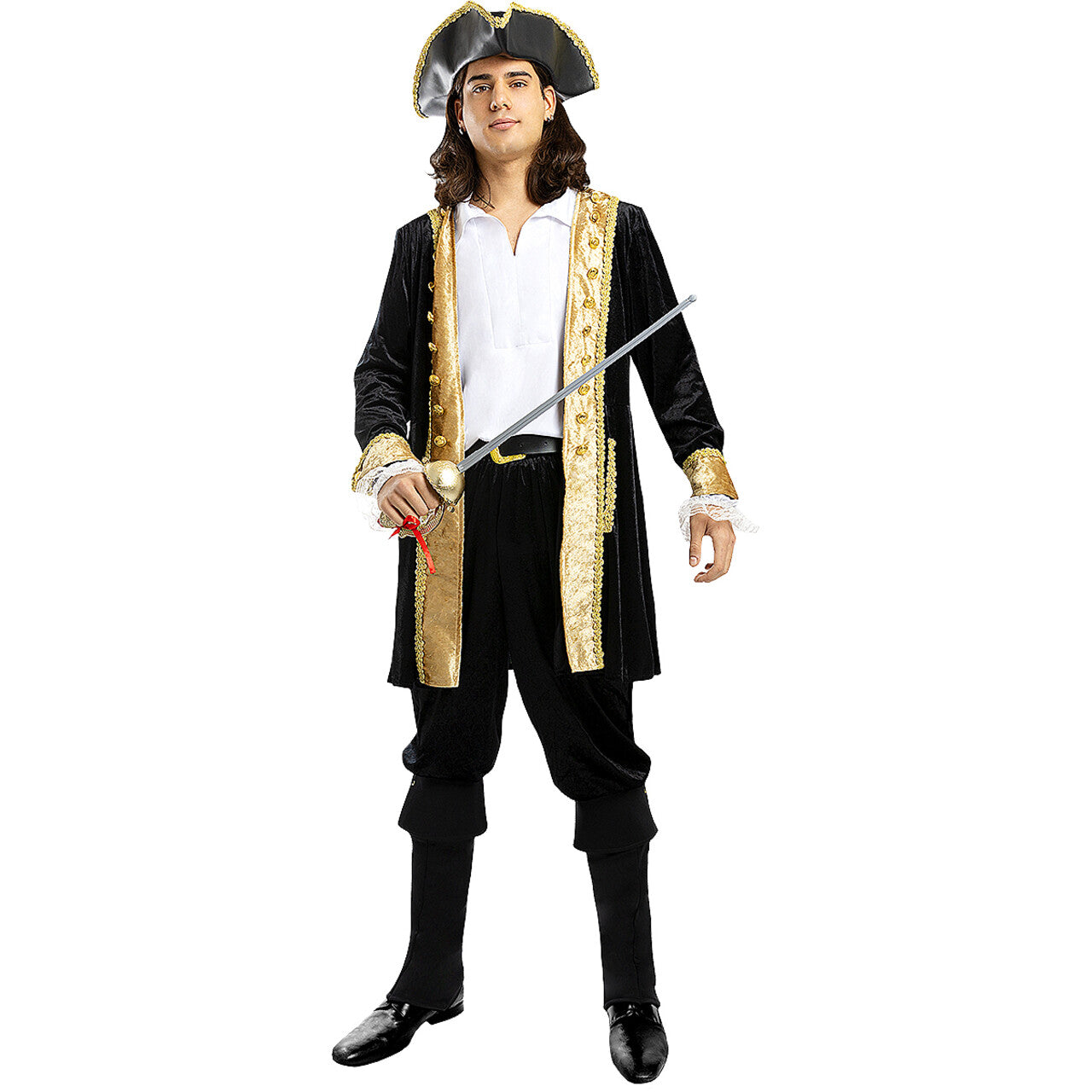 Op deze afbeelding zie je een Kostuums, van het merk Funidelia. Deluxe Piraat Veroveraar Van Groot Oceanië Man Kostuum