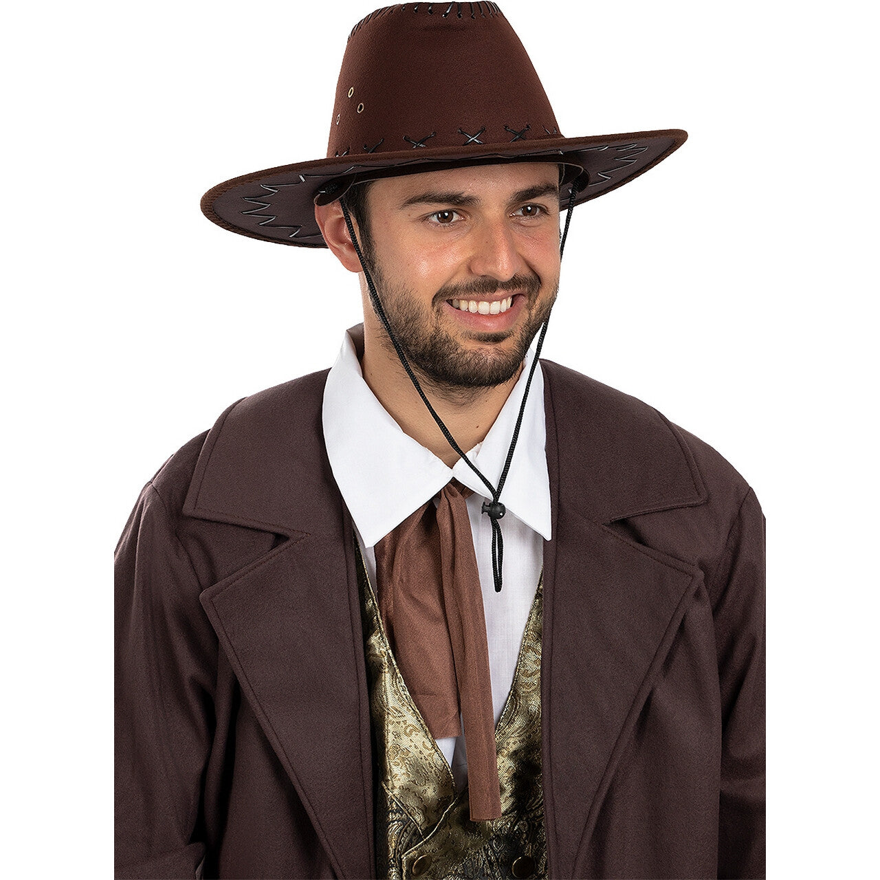Op deze afbeelding zie je een Accessoires, van het merk Funidelia. Bruine Cowboy Hoed Bountyhunter