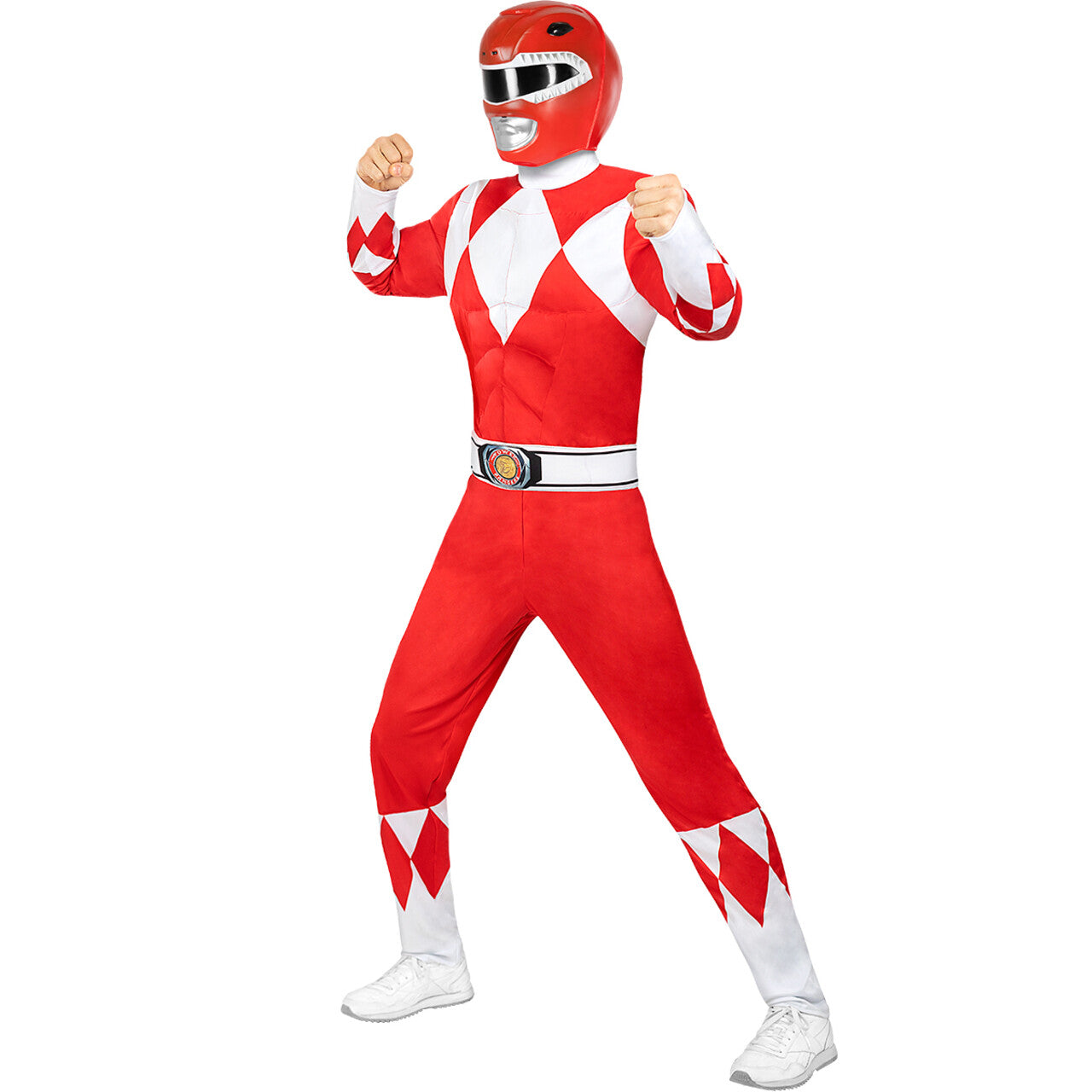 Op deze afbeelding zie je een Accessoires, van het merk Funidelia. Dino Helm Rode Power Ranger