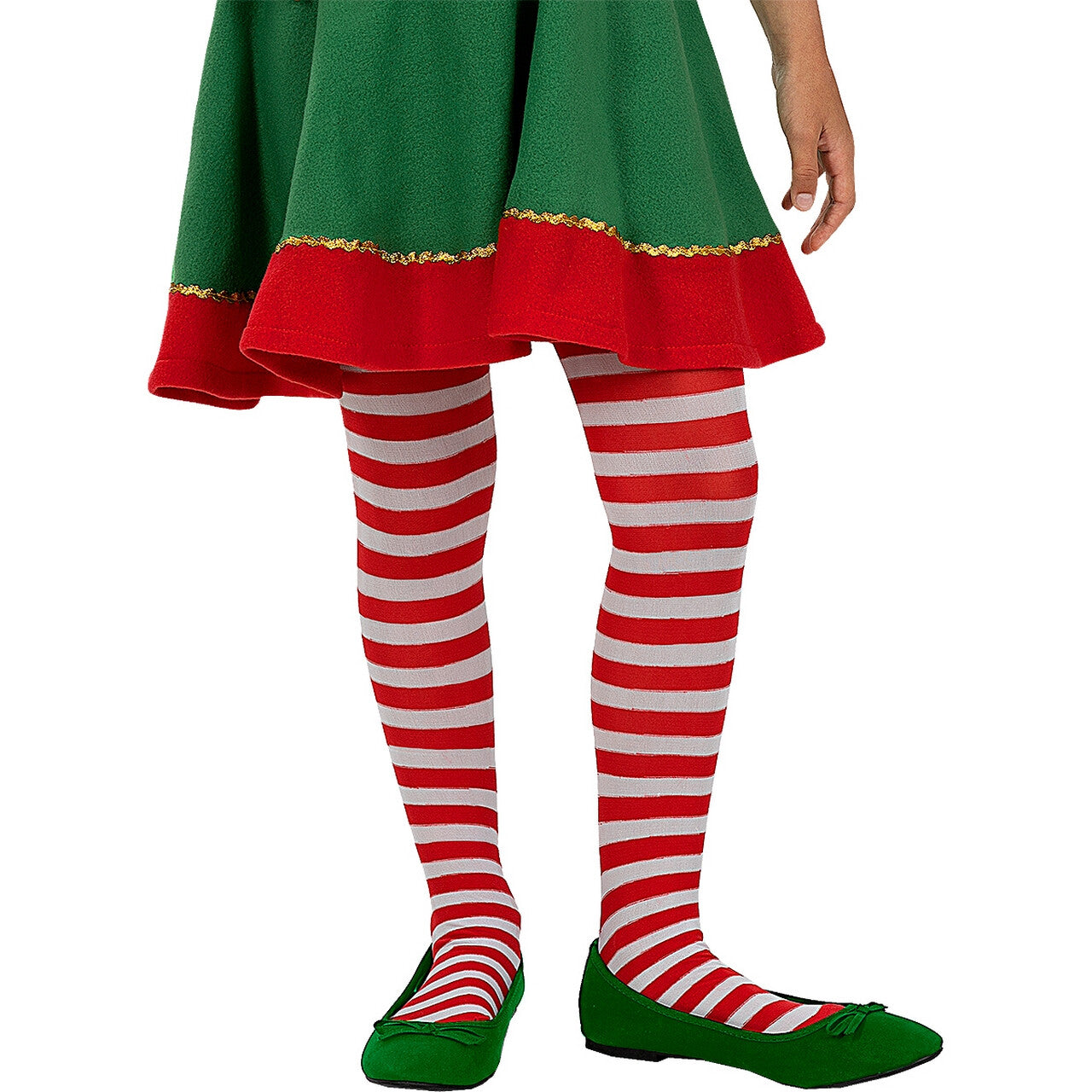 Op deze afbeelding zie je een Accessoires, van het merk Funidelia. Rood Wit Gestreepte Panty Elvie Kind