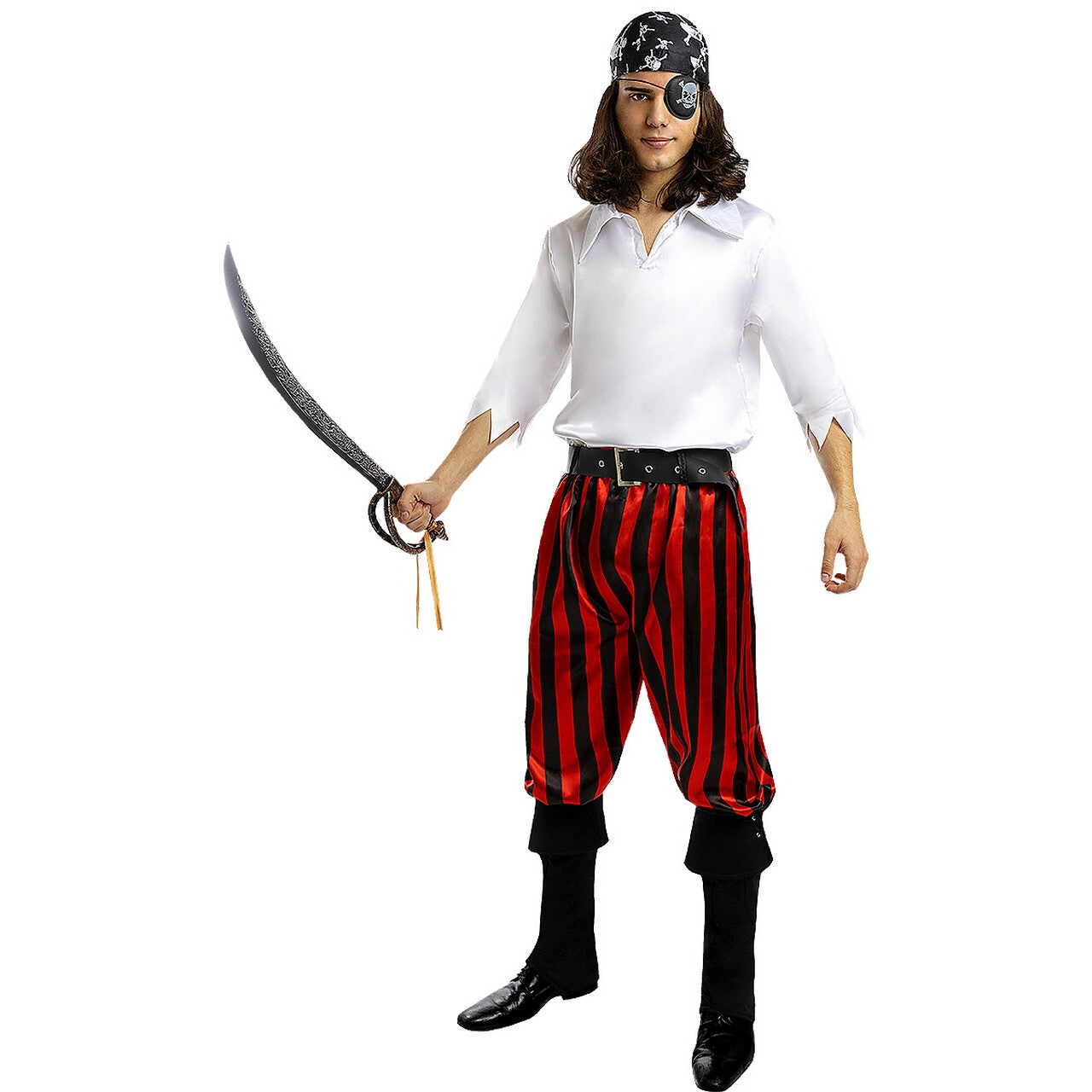 Op deze afbeelding zie je een Accessoires, van het merk Funidelia. Pitaten Bandana Doodshoofd Zwart