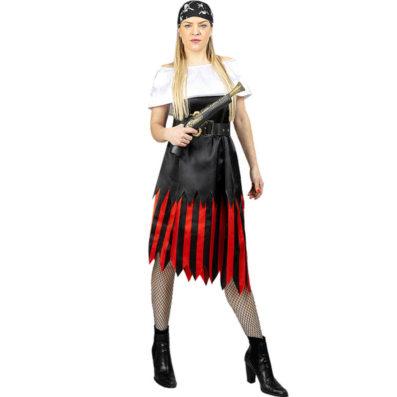 Op deze afbeelding zie je een Accessoires, van het merk Funidelia. Pitaten Bandana Doodshoofd Zwart