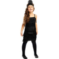 Schwarze Funkelnde Fransenflapper Kostüm für Kinder / Mädchen