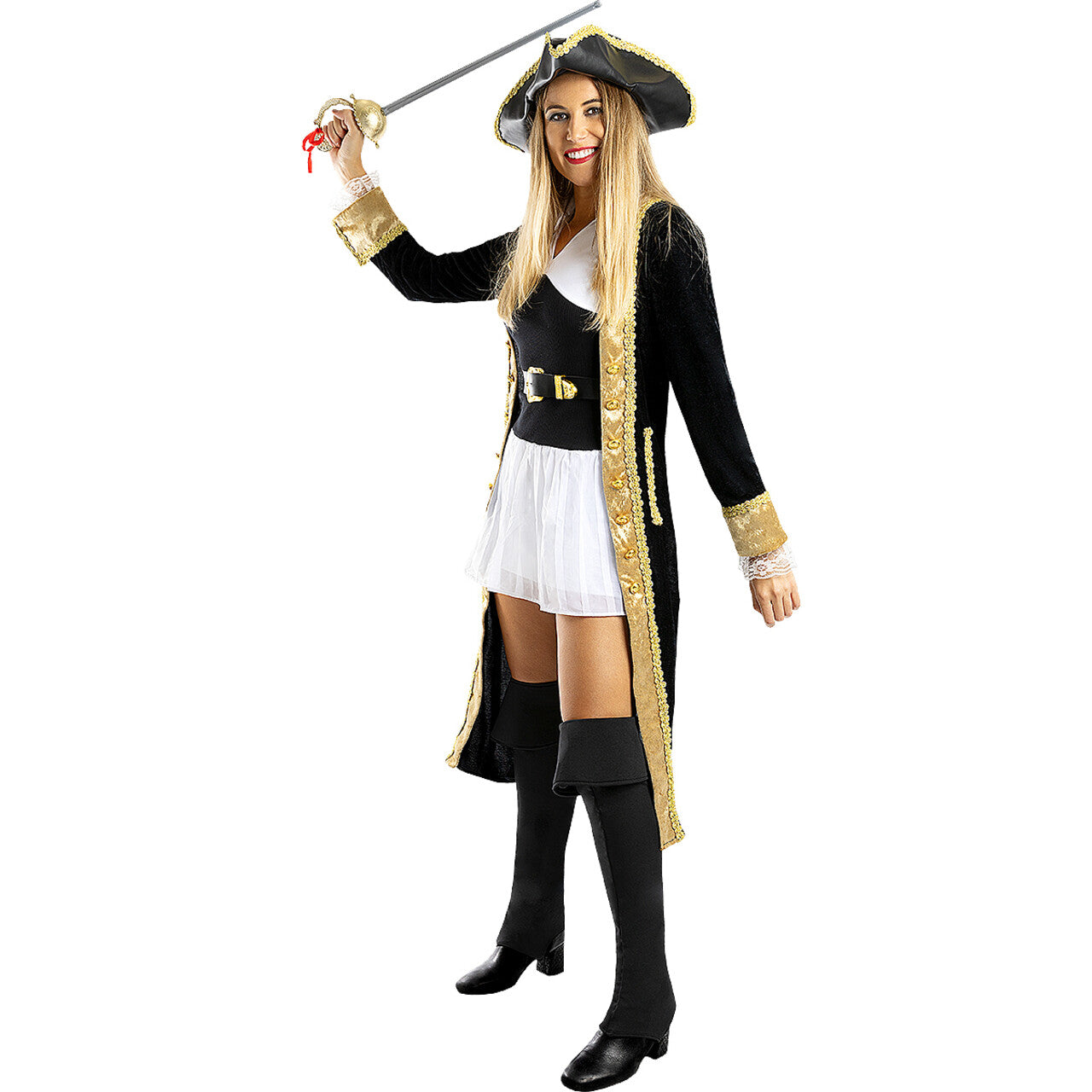 Op deze afbeelding zie je een Kostuums, van het merk Funidelia. Deluxe Piraat Sasha Fightlove Vrouw Kostuum