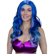 Op deze afbeelding zie je een Accessoires, van het merk Funidelia. Zeemeermin Blue Wavey Pruik